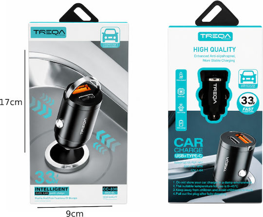 Treqa Handy-Autoladegerät Usb & Usb-c 33w Cc-330 33w Usb & Usb-c Auto-Ladegerät Tf239509
