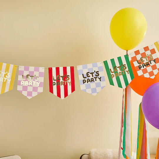 Banner "let's Party" Πολύχρωμo Playful Brights