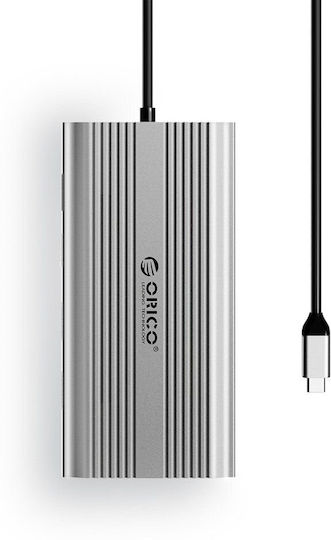 Orico XDR 12in1 USB-C Docking Station με HDMI 4K PD Ethernet Ασημί