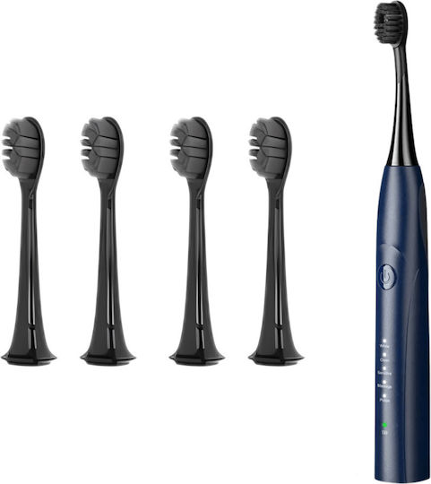 Set 4 Capete De Înlocuire Drkala Seago Sonic Periuță De Dinți Electrică Compatibilă Sg-540 Moale Negru