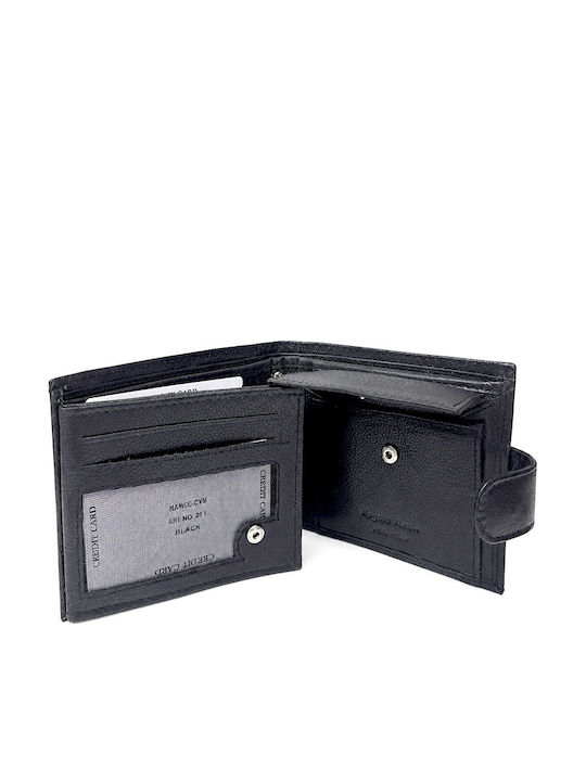 Portofel bărbătesc de călătorie din piele cu RFID Negru