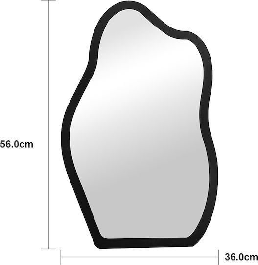 Pakketo Evanthia Oglindă de Perete Ovală cu Cadru din Lemn Negru 56x36cm