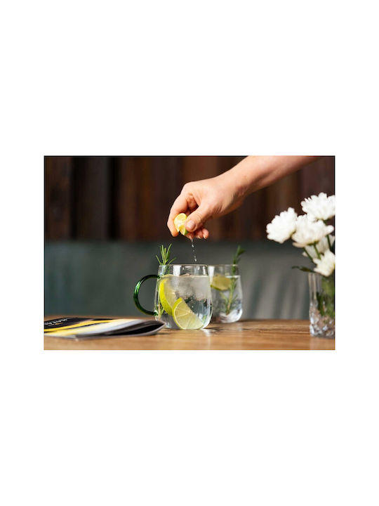 Vialli Design Set of Glasses Made of Glass in Green Colour 400ml 2 Pieces