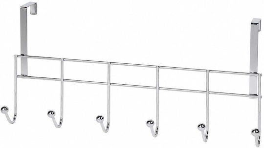 Door Hook 6 Slots Metallic 46cm