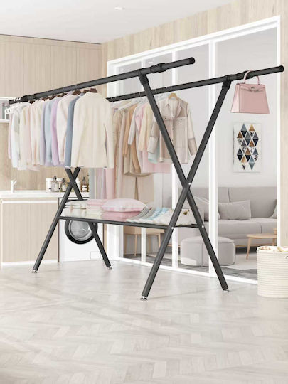 Folding Floor Clothes Drying Rack Metal