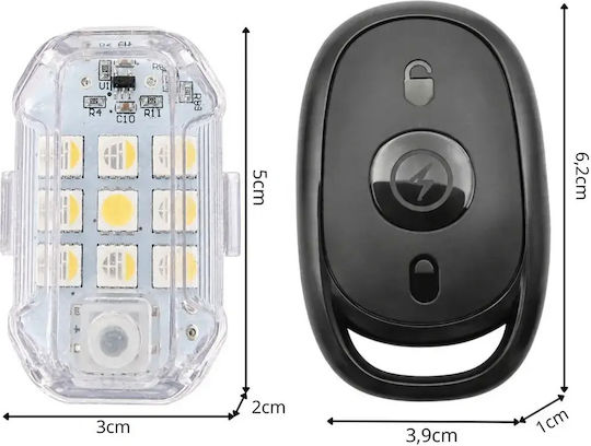 LED RGB Warning Light 7 Colours Remote Control Set of 2 Pieces