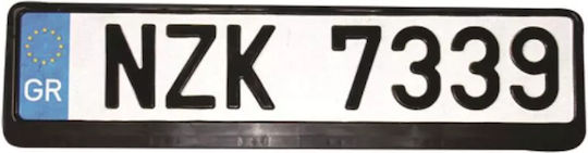 Car License Plate Frame Front - Back Plastic 14 x 14cm Black 1pcs