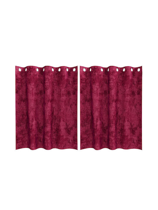 vidaXL vidaXL Vorhänge Fenster mit Bleistiftfalten Rot 140x140cm