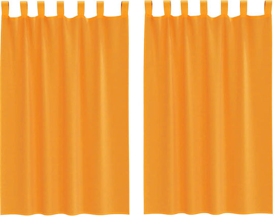 vidaXL Set Curtains Window with Tab Top Voile Orange 140x175cm