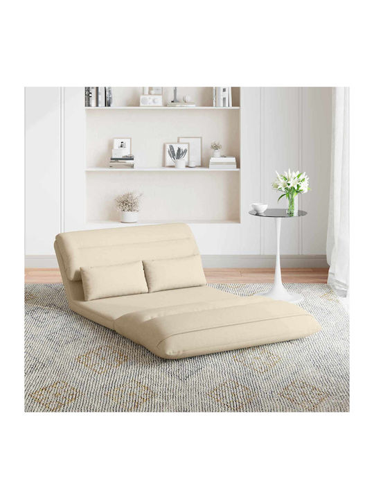 Πολυμορφικός Πουφ Καναπές Κρεμ 110x82x55cm