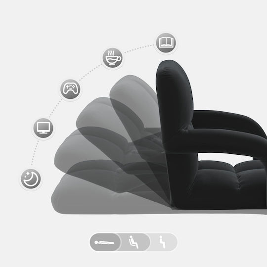 Vielseitiger Sitzsack Pouf Schwarz 58x62x58cm