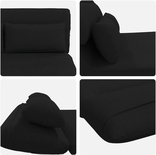Canapea Fotoliu Puf Polimorf Negru 110x82x55cm