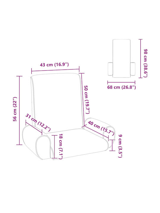 Vidaxl Καρέκλα Δαπέδου Βρώμη 68x51x56cm Τρανές Βελούδο 1 Τεμ