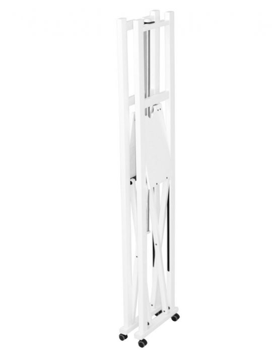 Arredamenti Italia Floor Garment Rack Wooden Foldable White 140x37x168cm