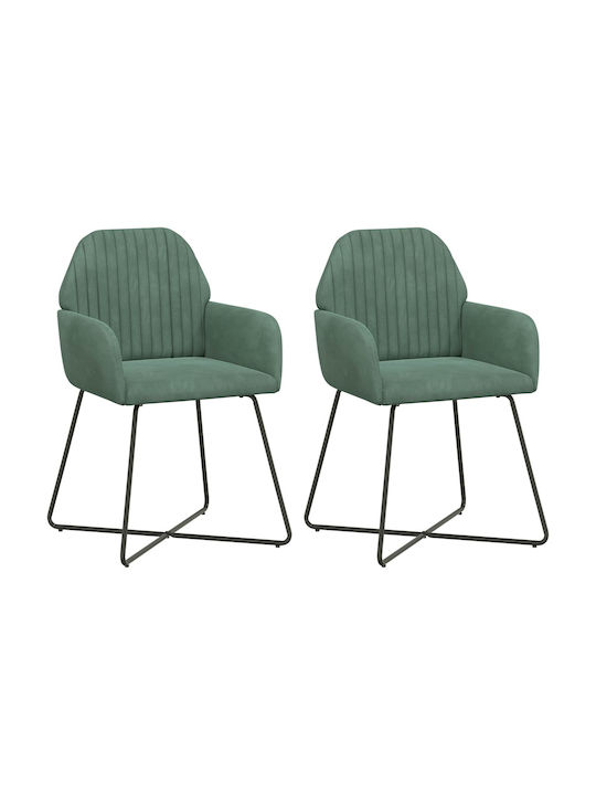 Velvet Light Blue Dining Armchairs 2 Pieces 55x50x84 cm