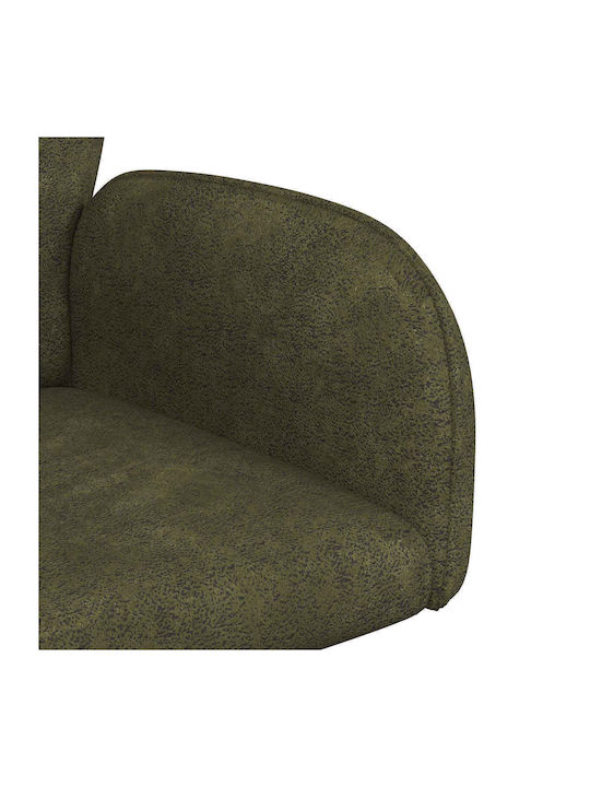 Dining Armchairs With Genuine Leather Green 2 Pieces 54x55x86cm