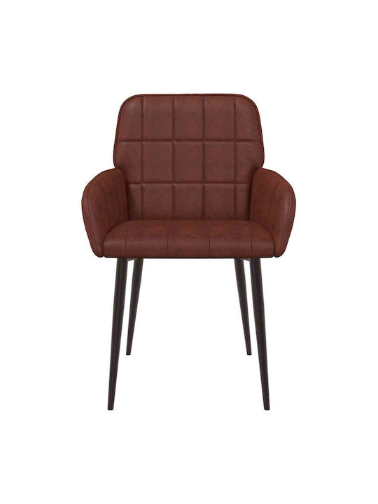 Dining Armchairs With Brown Artificial Leather Upholstery 6 Pieces 57x50x85cm