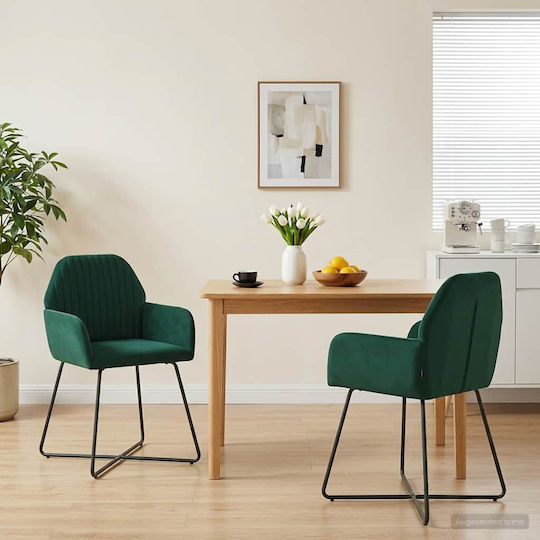 Dining Armchairs 55x50x84cm 2 Pieces Green Dining Armchairs 55x50x84cm 2 Pieces Green