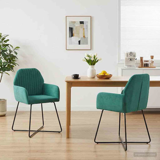 Dining Armchairs 55x50x84cm 2 Pieces Turquoise Dining Armchairs 55x50x84cm 2 Pieces Turquoise