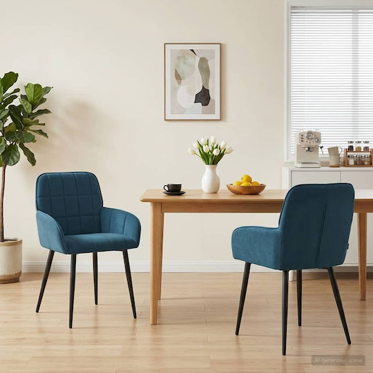 Dining Armchairs 57x50x85cm 2 Pieces Blue Dining Armchairs 57x50x85cm 2 Pieces Blue