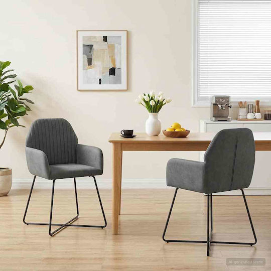 Dining Armchairs 55x50x84cm 2 Pieces Grey Dining Armchairs 55x50x84cm 2 Pieces Grey