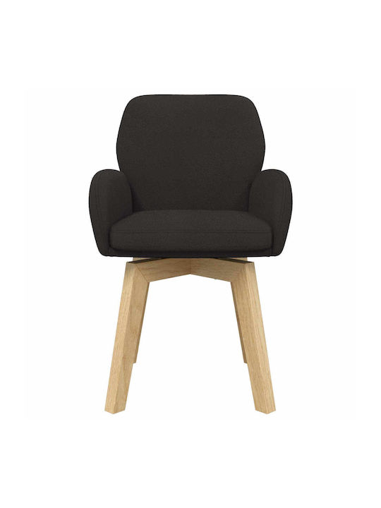 Dining Armchairs With Black Fabric Upholstery 2 Pieces 54x58x87cm