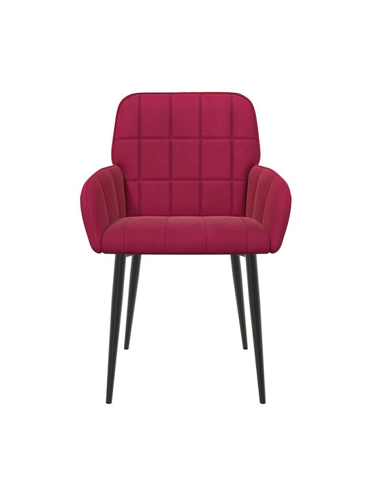 Кадифени Червени Полулегнали Столове За Трапезария 4 Бройки 57x50x85см