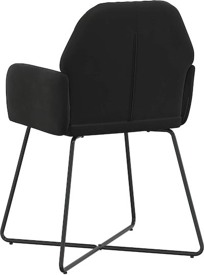 Velvet Black Dining Armchairs 2 Pieces 55x50x84 cm