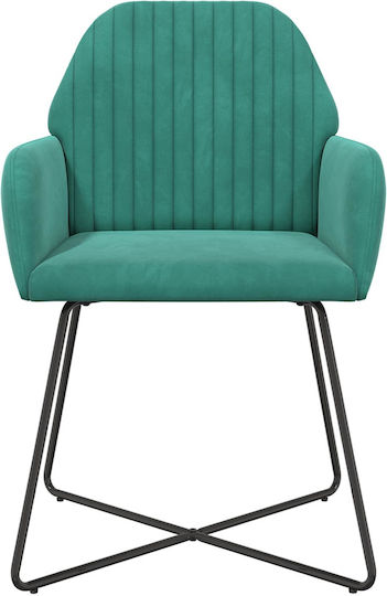 Velvet Turquoise Dining Armchairs 4 Pieces 55x50x84 cm