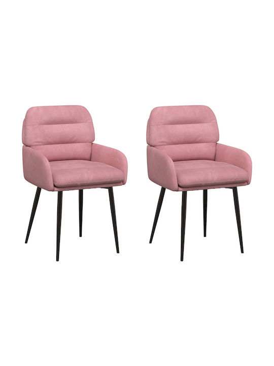 Samt Ess- und Küchenstühle Rosa 2 Stück 59x59.5x90cm
