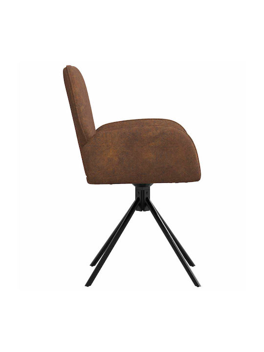 Dining Armchairs With Genuine Brown Leather 2 Pieces 54x55x86cm