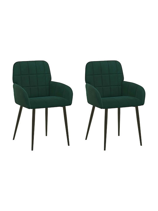Velvet Green Dining Armchairs 2 Pieces 57x50x85 cm