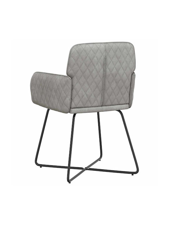 Dining Velvet Grey Armchairs 2 Pieces 59x56.5x86cm