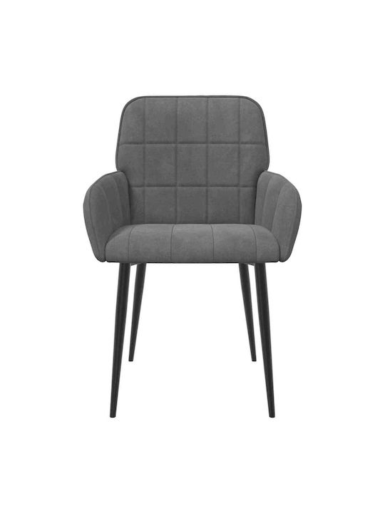 Dining Velvet Grey Armchairs 2 Pieces 57x50x85cm