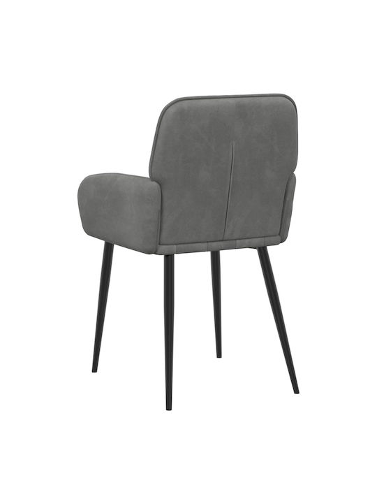 Dining Velvet Grey Armchairs 2 Pieces 57x50x85cm
