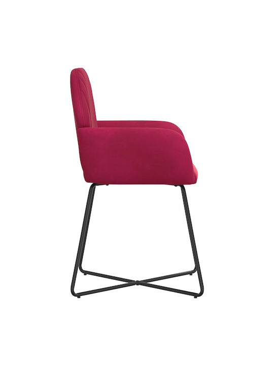 Velvet Red Dining Armchairs 2 Pieces 55x50x84cm
