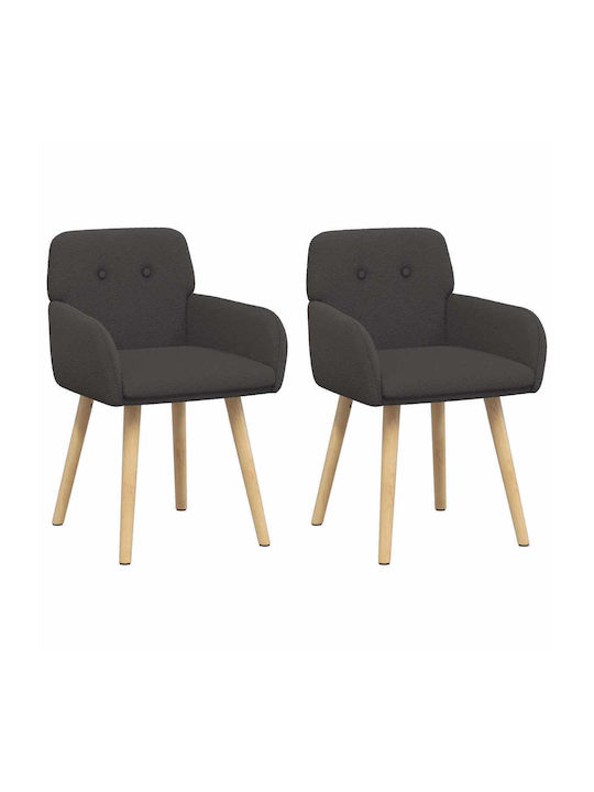 Dining Armchairs With Grey Fabric Upholstery 2 Pieces 59x57x85cm