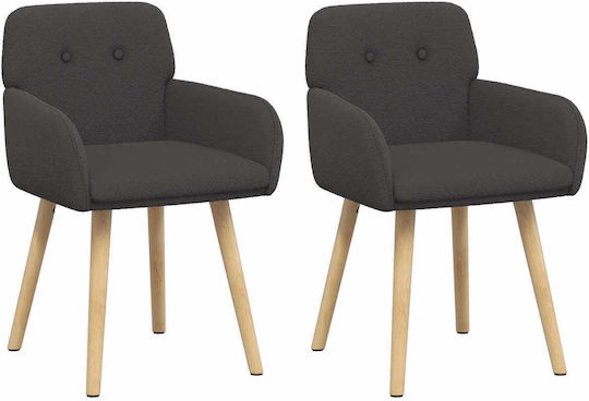 Dining Armchairs With Grey Fabric Upholstery 2 Pieces 59x57x85cm