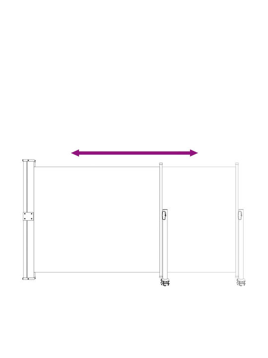 vidaXL Copertină Sideway Terasă Bej 1.6x3m