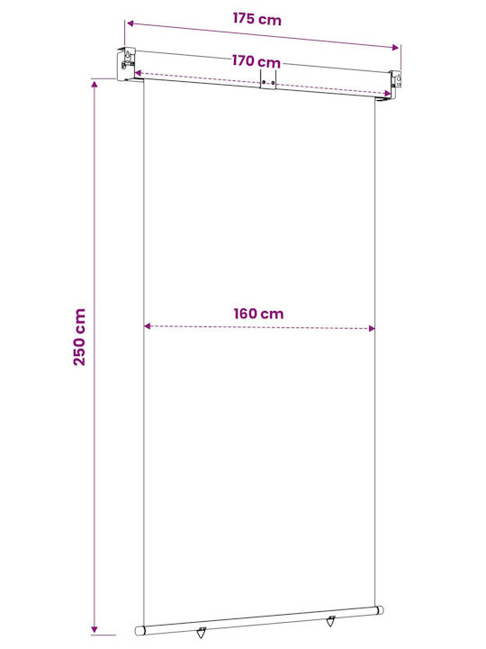 vidaXL Copertină Laterală Terasă Maro 1.7x2.5m