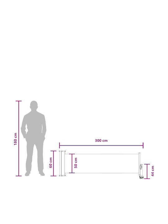 vidaXL Copertină Laterală Terasă Maro 0.6x3m