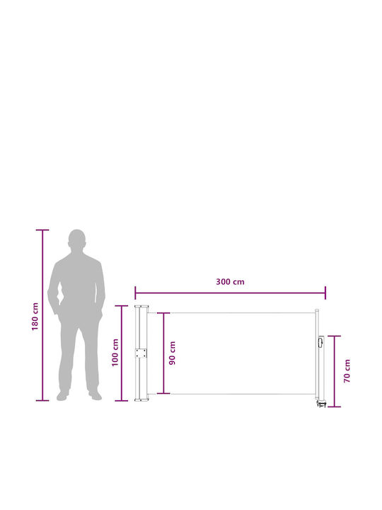 vidaXL Sideway White Terrace Tent 1x3m