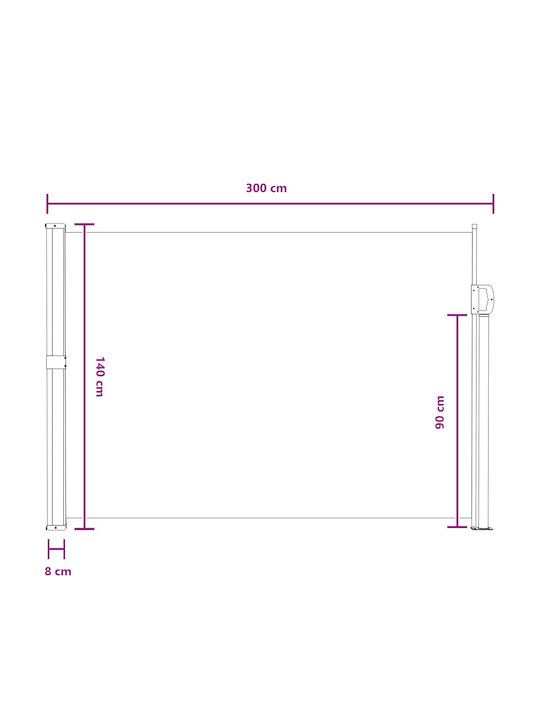 vidaXL Sideway Terrace Tent Beige 1.4x3m
