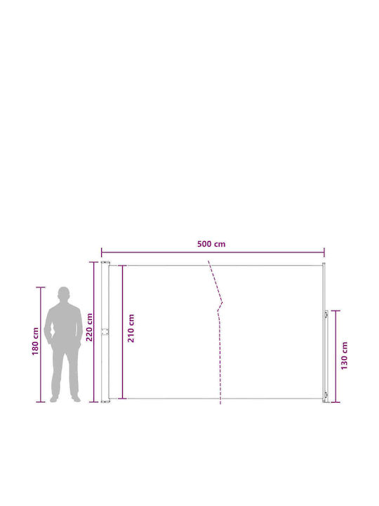 vidaXL Seitliche Markise Terrasse Braun 2.2x5m