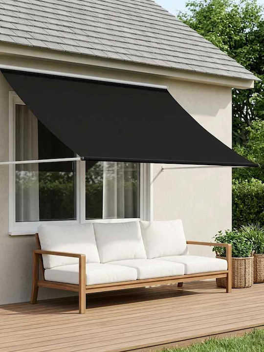 vidaXL Cort Terasă Negru 2.5x1.5m