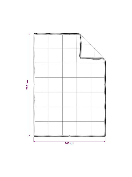 vidaXL Einzel Steppdecke 140x200cm Beige