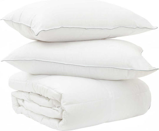 vidaXL Set Pilotă Single 155x220 cm Albă 250 GSM