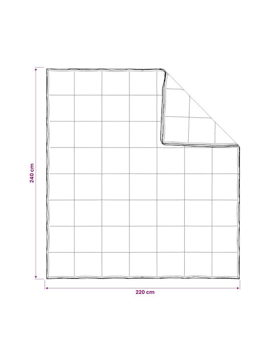 vidaXL Πάπλωμα Υπέρδιπλο 220x240εκ. Μπεζ