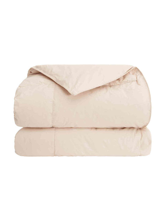 vidaXL Super King Quilt 240x220cm Beige 350 GSM