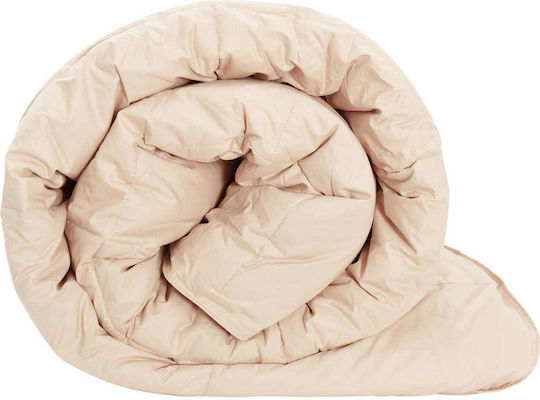 vidaXL Single Quilt 140x220cm Beige 350 GSM